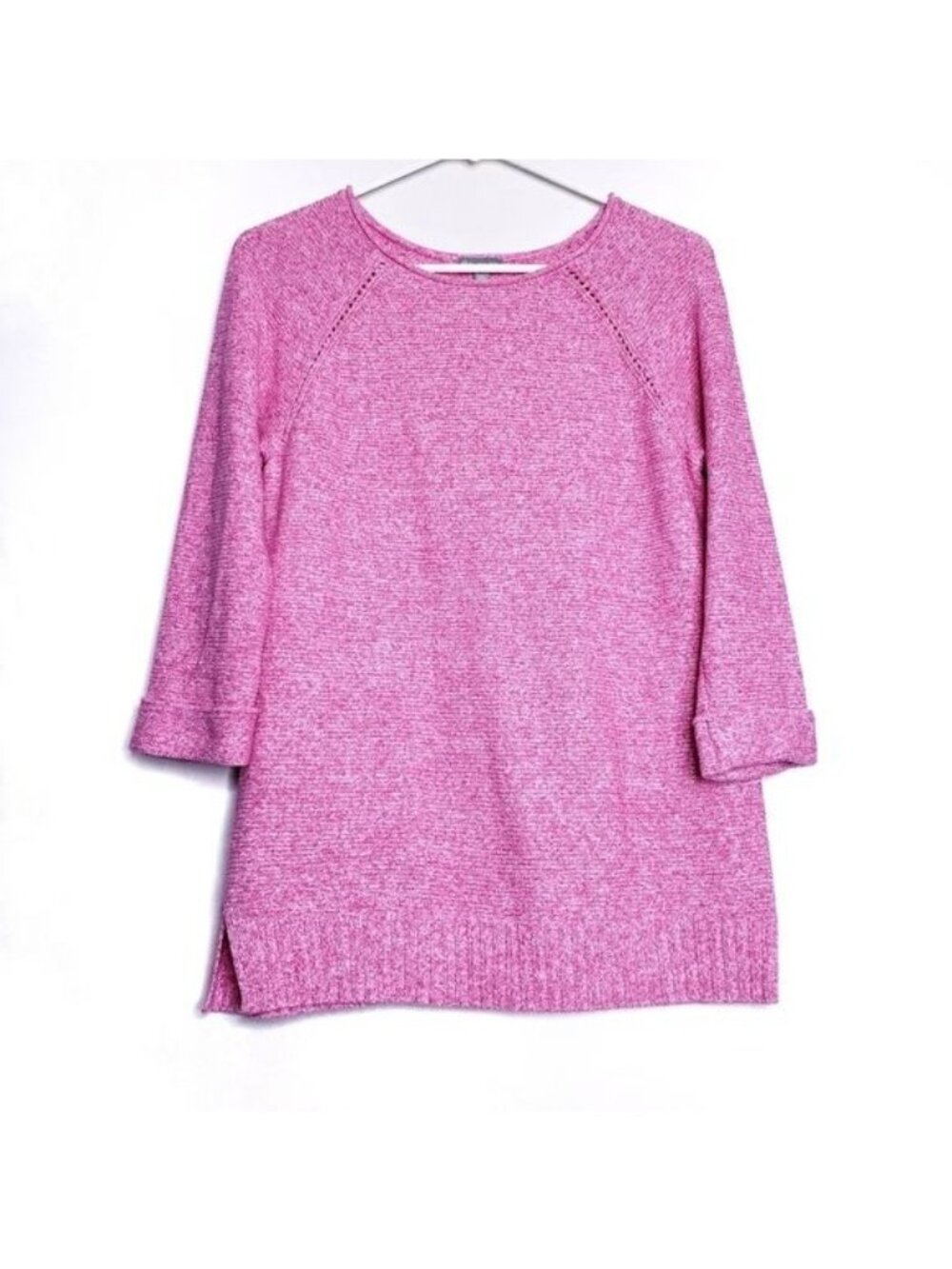 Talbots Pink Heathered 3/4 Sleeve Knit Pullover Sweater Women's Size XS